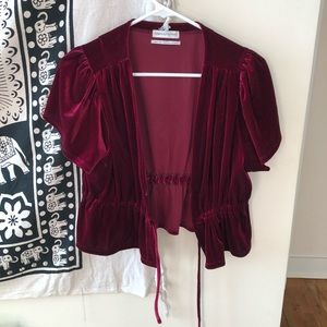Urban Outfitters - Red velvet top